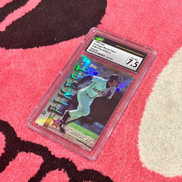 Ken Griffey Jr – 1998 Topps Interleague Mystery Finest Refractor #ILM10 CSG 7.5 - Picture 3 of 6